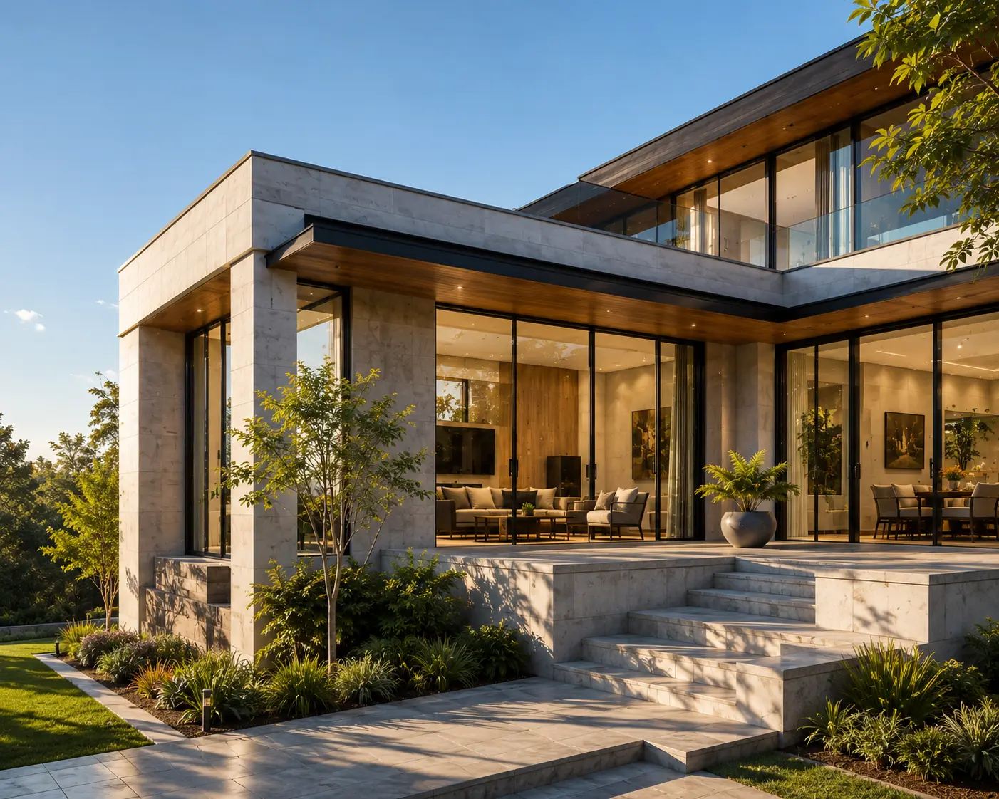A modern home built by Bridgeway Properties
